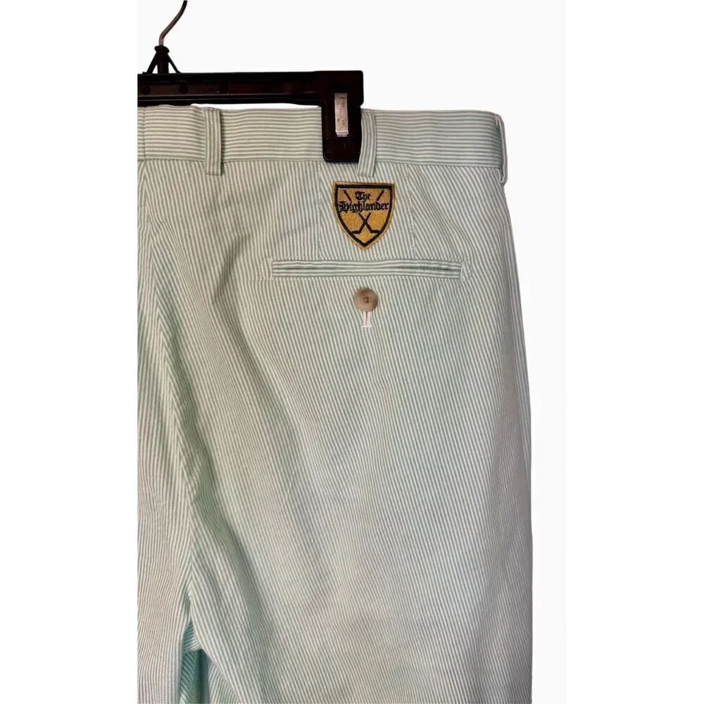 Peter Millar Men’s Seersucker Flat Front Shorts Sz. 36 Golf Summer
